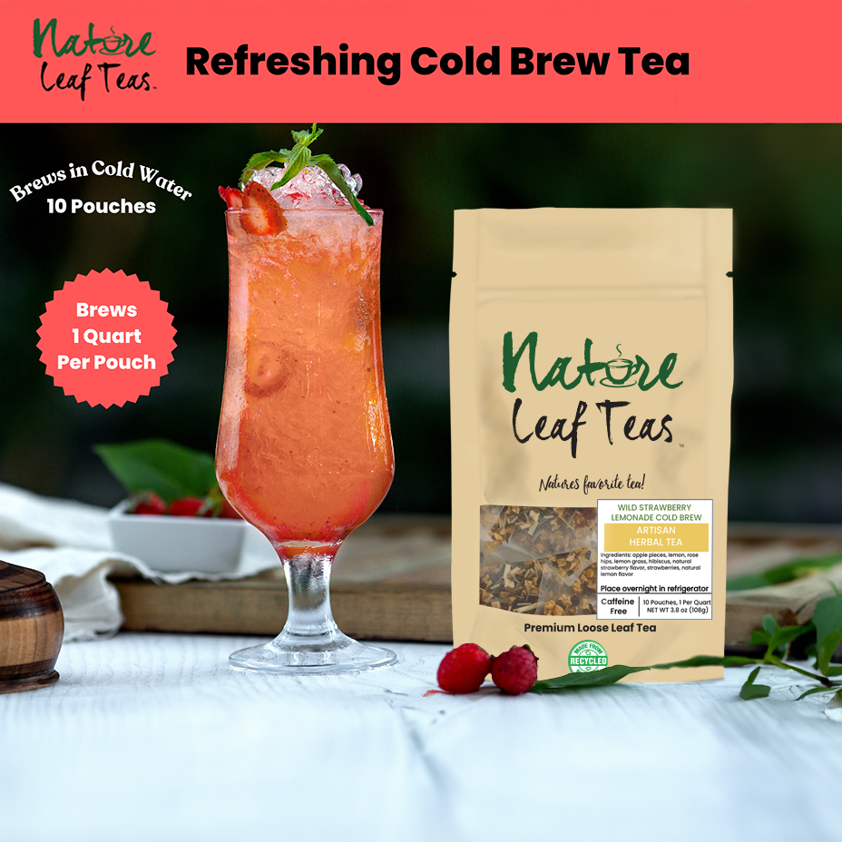 Cold Brew Wild Strawberry Lemon - Quart Pouch (10 Pouches) – natureleafteas